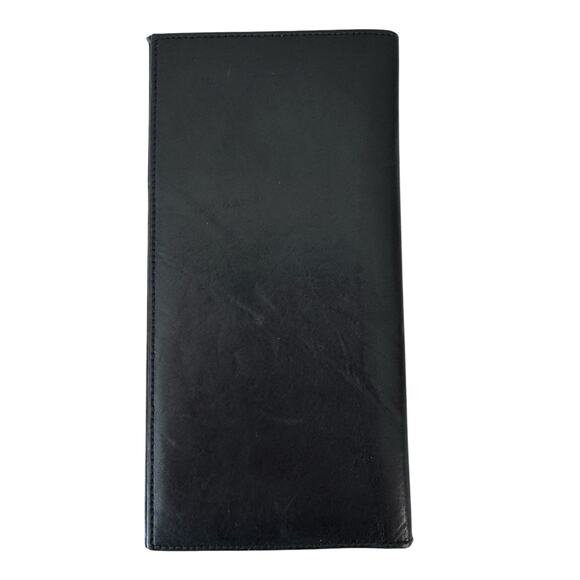 ST DENNIS Black Leather Wallet Portfolio Unisex - Picture 1 of 7